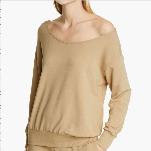 L’AGENCE Kimora One Shoulder Camel Colored Top size large - Picture 1 of 3
